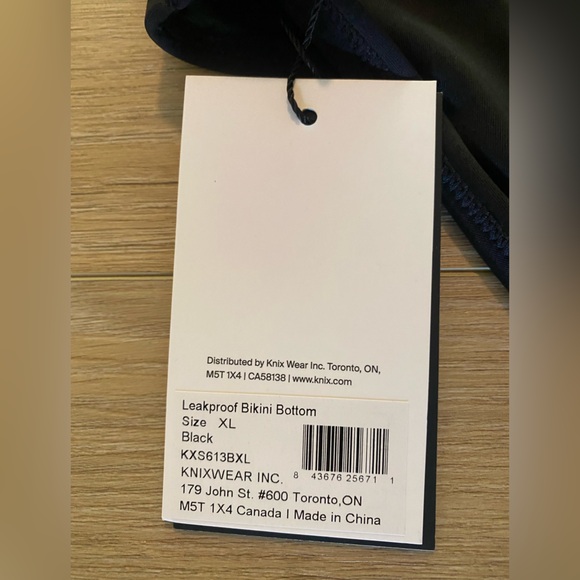 Knix Leakproof Bikini Swim Bottom Black Size XL *NWT - Picture 4 of 5